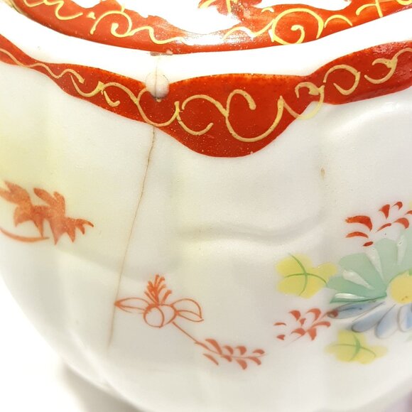 Antique Chinese Porcelain Lidded Tea Caddy Late period Qing Dynasty - Picture 5 of 11